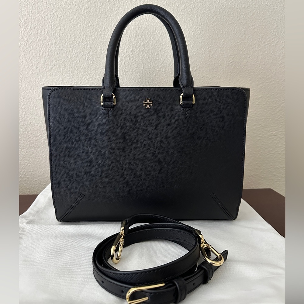 Tory Burch mini Robinson Leather Top Handle Shoulder bag black like new